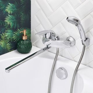 Смеситель для ванны с душем BOOU B8213-46F хром